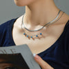 Stainless Steel Doublelayer Eye Pendant Necklace Electroplating Design