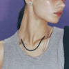 Stainless Steel Doublelayer Necklace Jewelry With Geometric Pattern And Electroplating For Women