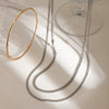 Stainless Steel Doublelayer Necklace Jewelry With Geometric Pattern And Electroplating For Women
