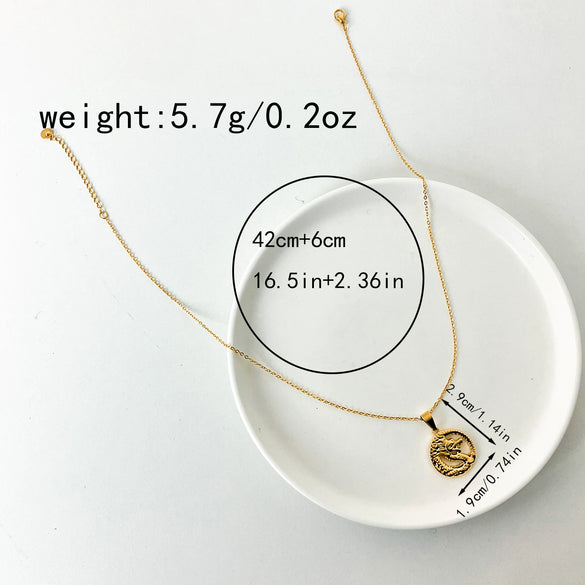 Stainless Steel Dragon Necklace Electroplated Fashion Allmatch Pendant Accessories