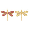 Stainless Steel Dragonfly Dripping Oil Electroplated Pendant Jewelry Accessories