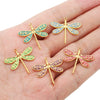 Stainless Steel Dragonfly Dripping Oil Electroplated Pendant Jewelry Accessories