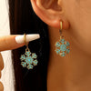 Stainless Steel Dripping Oil Christmas Holiday Earrings For Women With Snowflake And Christmas Tree Designs
