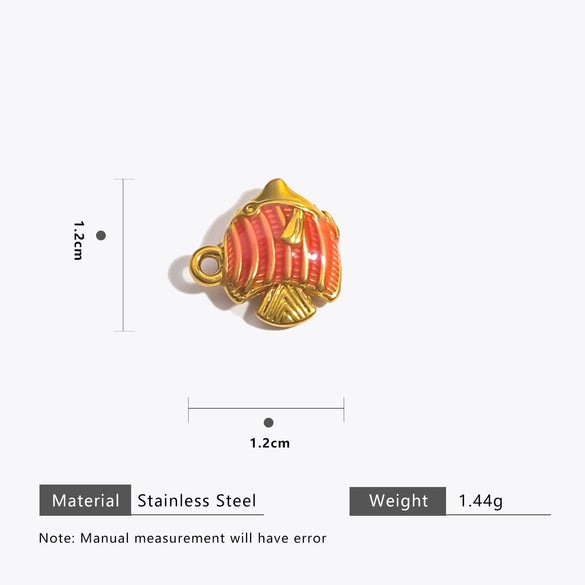Stainless Steel Dripping Oil Fish Shape Pendant Jewelry For Necklace And Bracelet
