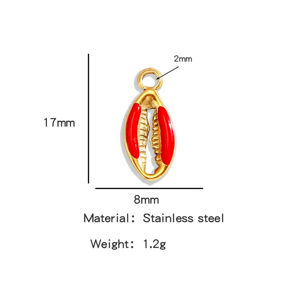 Stainless Steel Dripping Oil Goldplated Conch Shell Starfish Diy Jewelry Accessories Bracelet Earrings Pendant Handmade Small Pendant