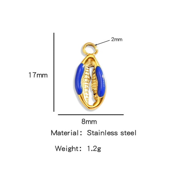 Stainless Steel Dripping Oil Goldplated Conch Shell Starfish Diy Jewelry Accessories Bracelet Earrings Pendant Handmade Small Pendant