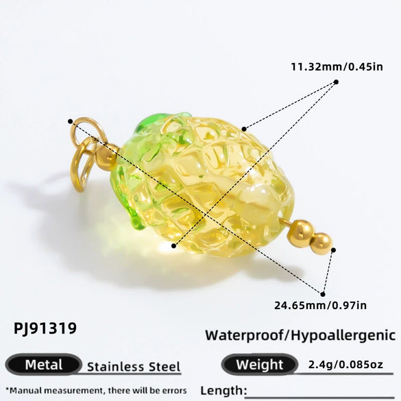 Stainless Steel Dripping Oil Pastoral Style Fruit Food Jewelry Accessories Bracelet Necklace Pendant