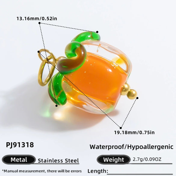 Stainless Steel Dripping Oil Pastoral Style Fruit Food Jewelry Accessories Bracelet Necklace Pendant