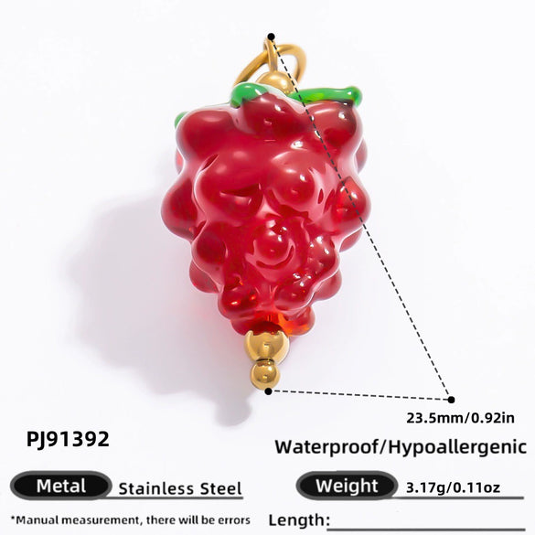 Stainless Steel Dripping Oil Pastoral Style Fruit Food Jewelry Accessories Bracelet Necklace Pendant