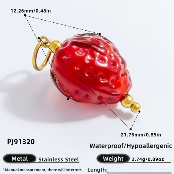 Stainless Steel Dripping Oil Pastoral Style Fruit Food Jewelry Accessories Bracelet Necklace Pendant