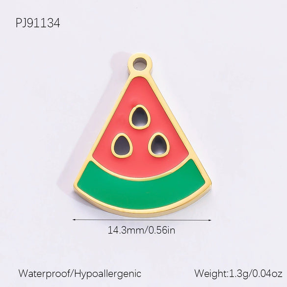 Stainless Steel Dripping Oil Pastoral Style Fruit Food Jewelry Accessories Bracelet Necklace Pendant