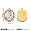 Stainless Steel Dripping Oil Round Square Flower Pendant Jewelry Accessories