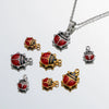 Stainless Steel Dripping Oil Seven Star Ladybug Handmade Jewelry Bracelet Pendant Necklace Earrings