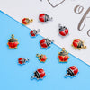 Stainless Steel Dripping Oil Seven Star Ladybug Handmade Jewelry Bracelet Pendant Necklace Earrings