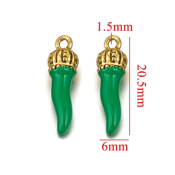 Stainless Steel Dripping Oil Three Dimensional Pepper Pendant Jewelry Earrings Luggage Pendant Diy Handmade