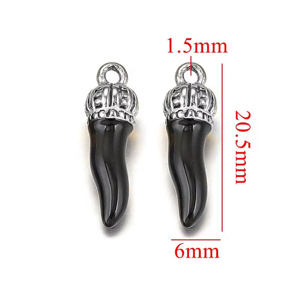 Stainless Steel Dripping Oil Three Dimensional Pepper Pendant Jewelry Earrings Luggage Pendant Diy Handmade