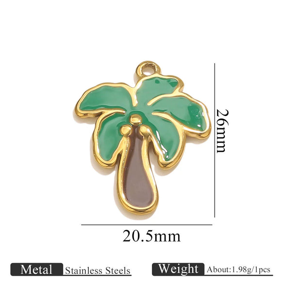 Stainless Steel Dripping Oil Turtle Strawberry Crab Jewelry Pendant