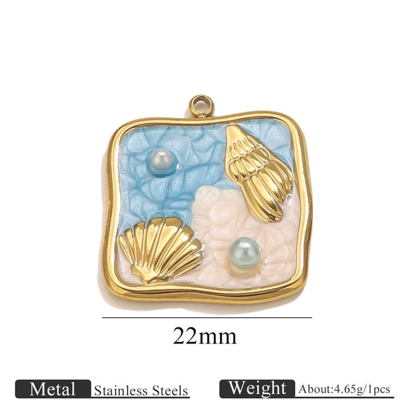 Stainless Steel Dripping Oil Turtle Strawberry Crab Jewelry Pendant
