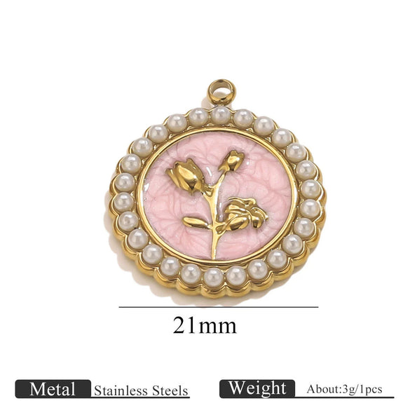 Stainless Steel Dripping Oil Turtle Strawberry Crab Jewelry Pendant