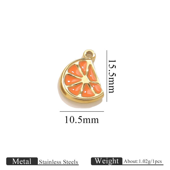 Stainless Steel Dripping Oil Turtle Strawberry Crab Jewelry Pendant