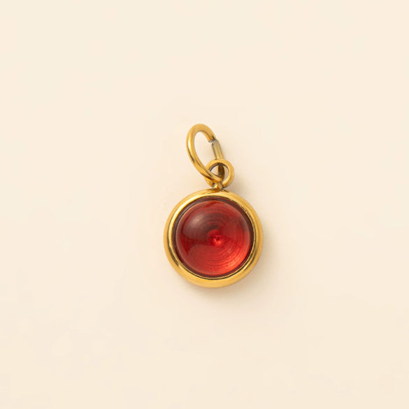 Stainless Steel Drop And Star Shape Zirconium Birthstone Pendant Necklace With Vacuum Electroplated 18K Gold Color