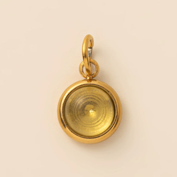 Stainless Steel Drop And Star Shape Zirconium Birthstone Pendant Necklace With Vacuum Electroplated 18K Gold Color