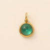 Stainless Steel Drop And Star Shape Zirconium Birthstone Pendant Necklace With Vacuum Electroplated 18K Gold Color