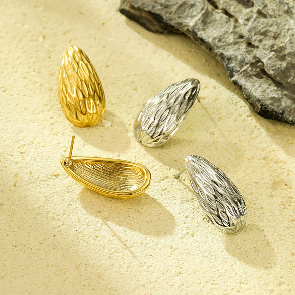 Stainless Steel Drop Shape Electroplated Women's Earrings Simple Elegant Cold Style Fashion Design