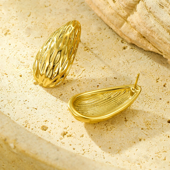 Stainless Steel Drop Shape Electroplated Women's Earrings Simple Elegant Cold Style Fashion Design