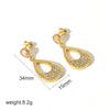Stainless Steel Drop Shape Electroplated Women's Earrings