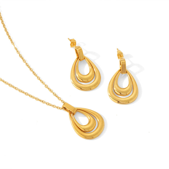Stainless Steel Drop Shape Electroplated Women's Earrings