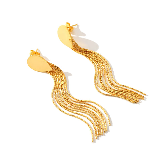 Stainless Steel Drop Shape Geometric Electroplated Women's Earrings