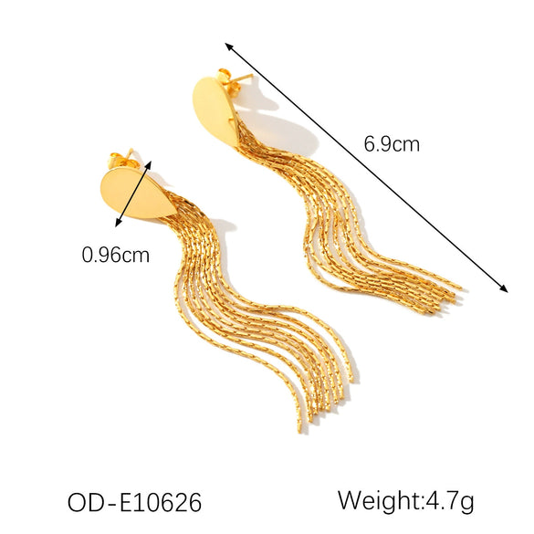 Stainless Steel Drop Shape Geometric Electroplated Women's Earrings