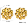 Stainless Steel Drop Shape Hollow Rotating Electroplated Women's Earrings