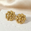Stainless Steel Drop Shape Hollow Rotating Electroplated Women's Earrings