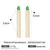 Stainless Steel Drop Shaped Geometric Crystal Zirconium Tassel Earrings For Women With Electroplating