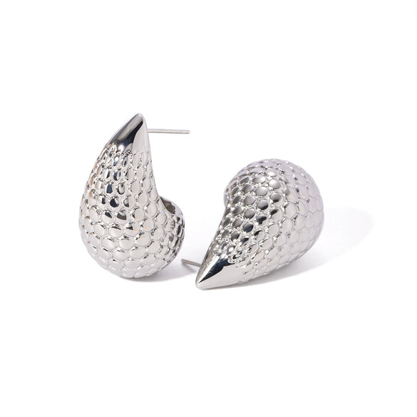 Stainless Steel Dropshaped Electroplated Normcore Style Earrings