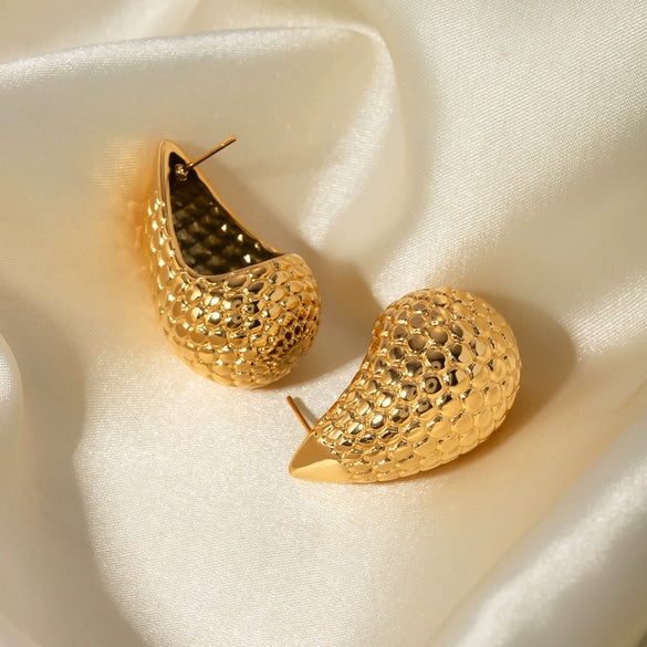 Stainless Steel Dropshaped Electroplated Normcore Style Earrings