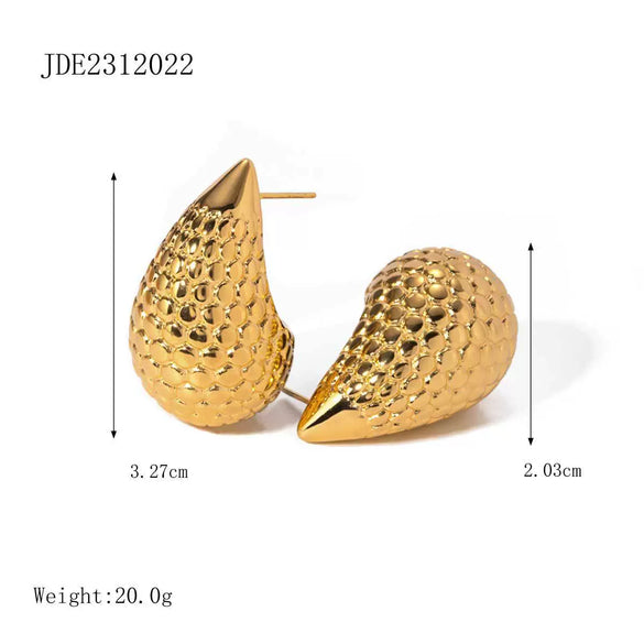 Stainless Steel Dropshaped Electroplated Normcore Style Earrings