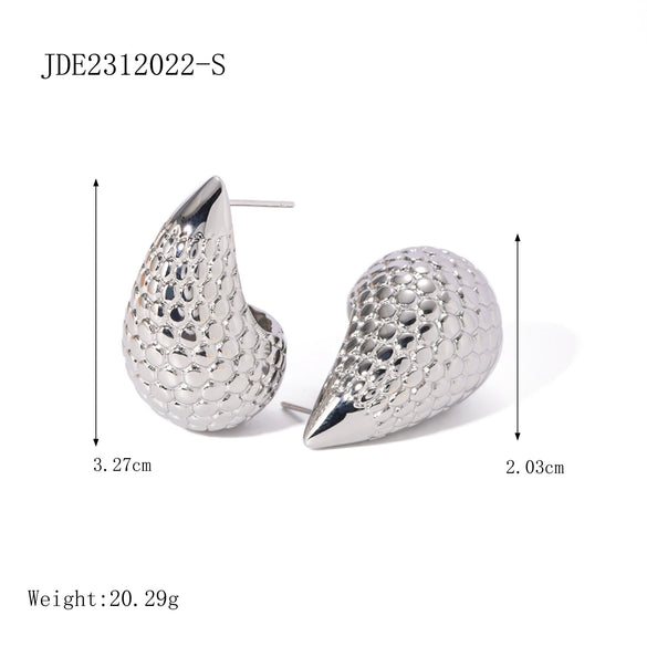 Stainless Steel Dropshaped Electroplated Normcore Style Earrings