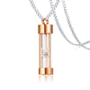 Stainless Steel Dropshaped Hourglass Pendant Necklace For Men And Women