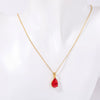 Stainless Steel Dropshaped Twelve Constellation Mixed Gem Inlay Ochain Necklace With Electroplating