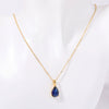 Stainless Steel Dropshaped Twelve Constellation Mixed Gem Inlay Ochain Necklace With Electroplating
