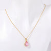 Stainless Steel Dropshaped Twelve Constellation Mixed Gem Inlay Ochain Necklace With Electroplating
