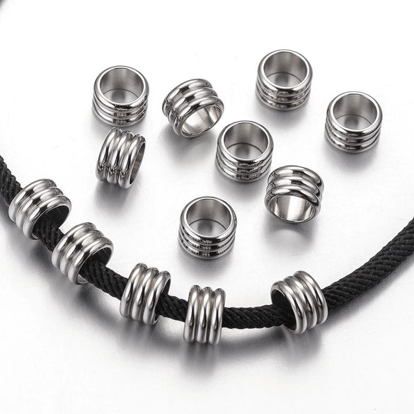 Stainless Steel Drum Bead Handmade Jewelry Accessories With Vacuum Plated And 18K Gold Plating Process