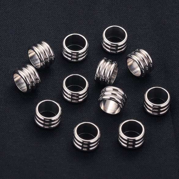 Stainless Steel Drum Bead Handmade Jewelry Accessories With Vacuum Plated And 18K Gold Plating Process