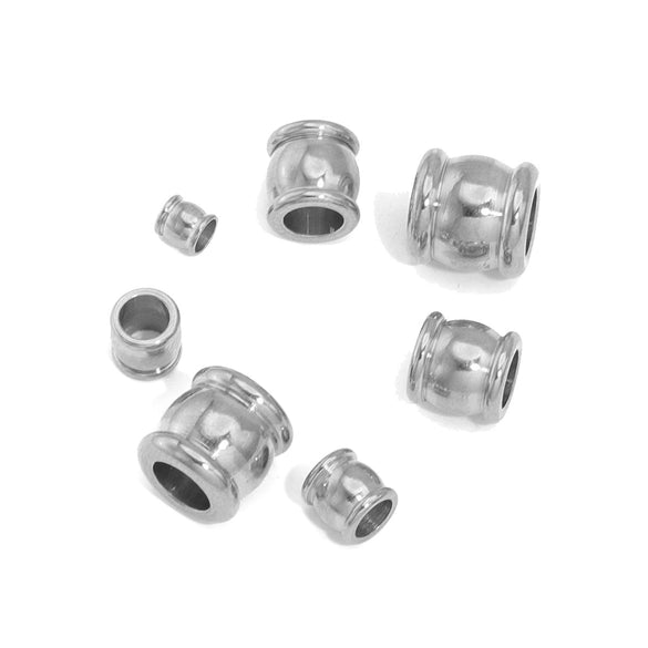 Stainless Steel Drum Bead Handmade Jewelry Accessories With Vacuum Plating And 18K Gold Plating