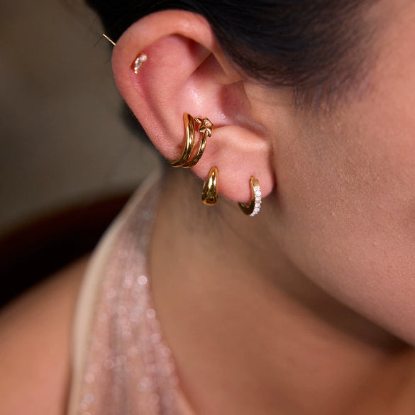 Stainless Steel Ear Clips Nonpierced Geometric Electroplated Jewelry For Women
