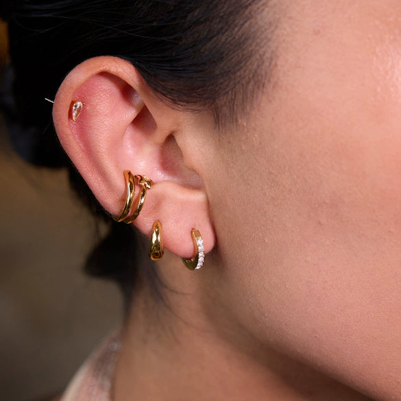 Stainless Steel Ear Clips Nonpierced Geometric Electroplated Jewelry For Women