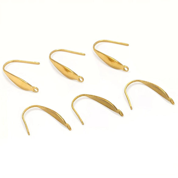 Stainless Steel Ear Hook Earrings Accessories With Real Gold Plated And Stamping Treatment